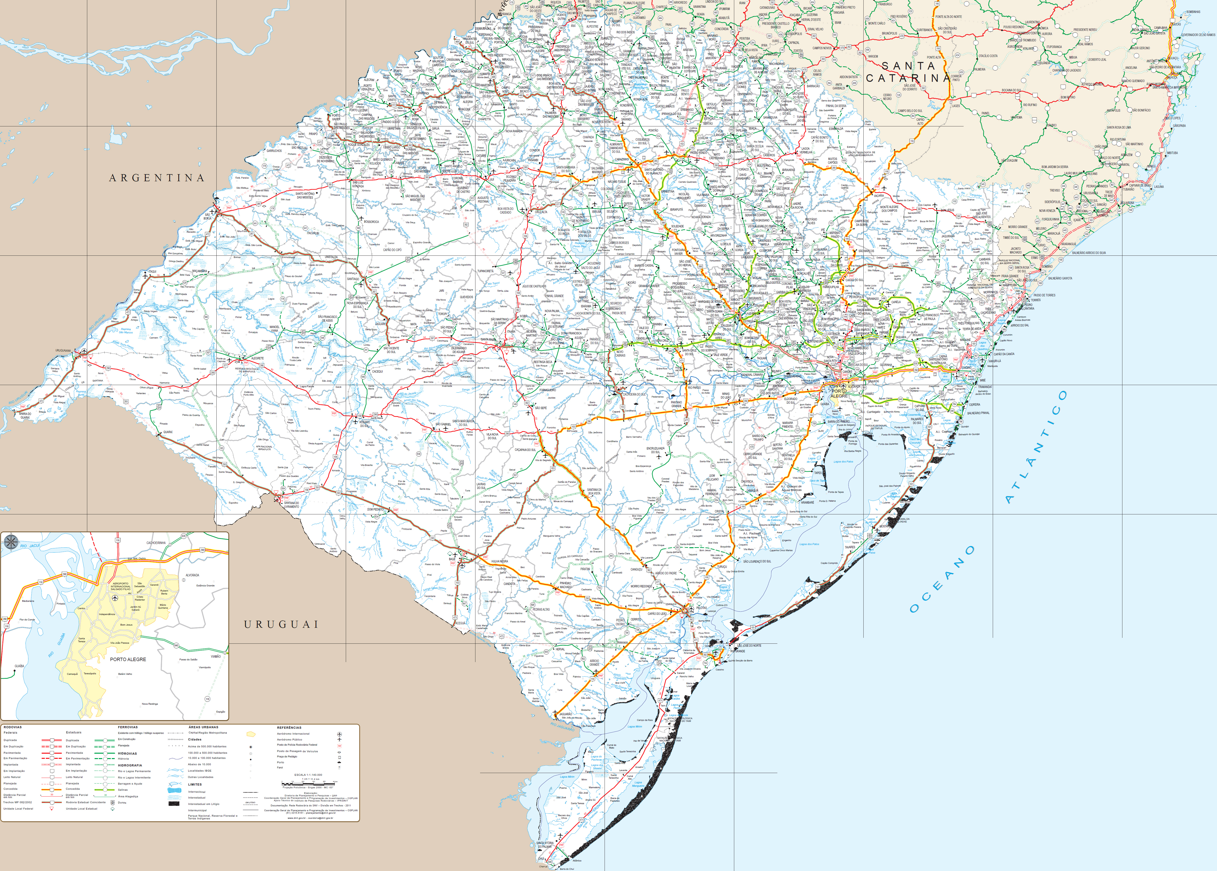 Mapa Rodoviario Do Rio Grande Do Sul